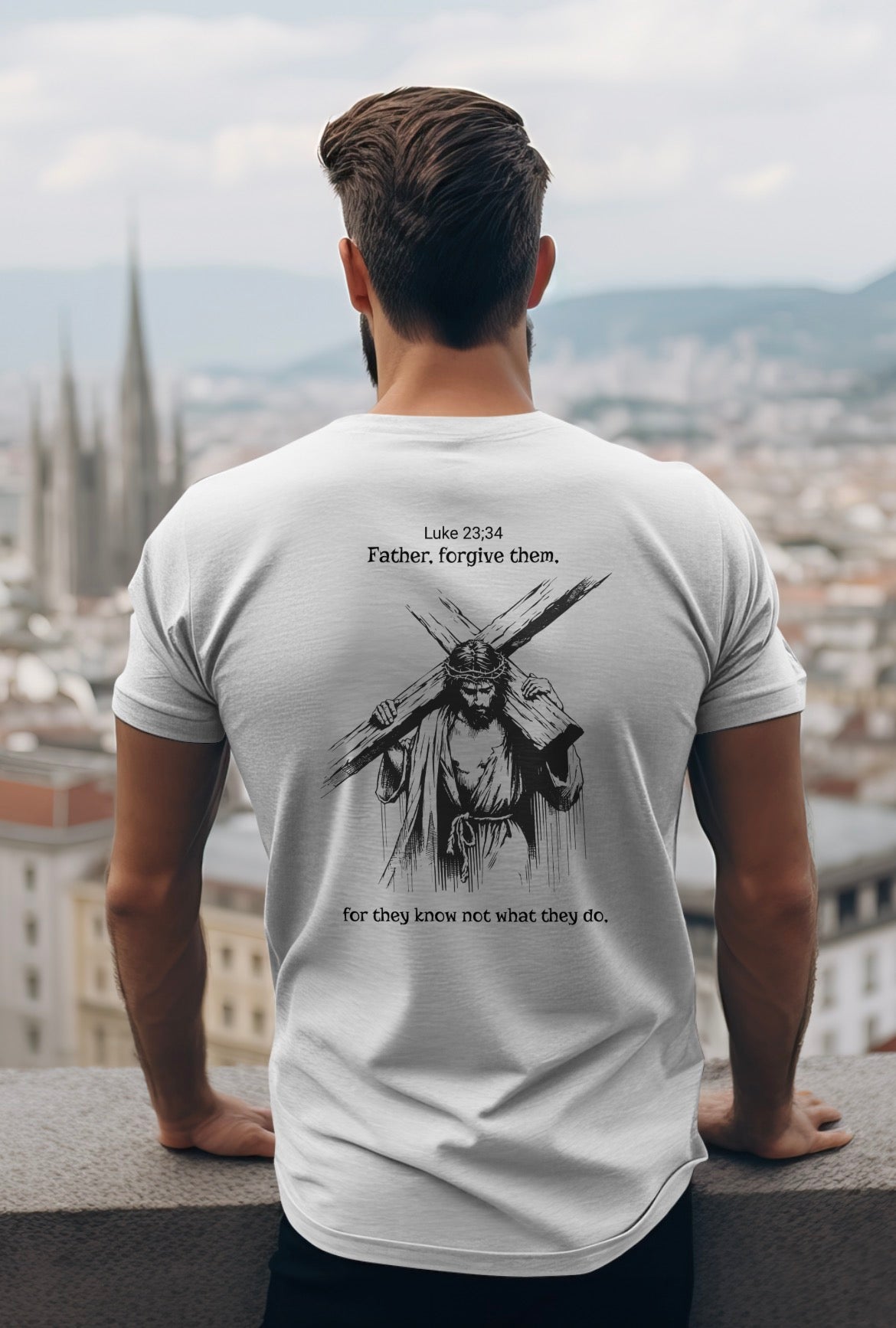 Luke 23;34 - Jesus carrying the cross T-shirt